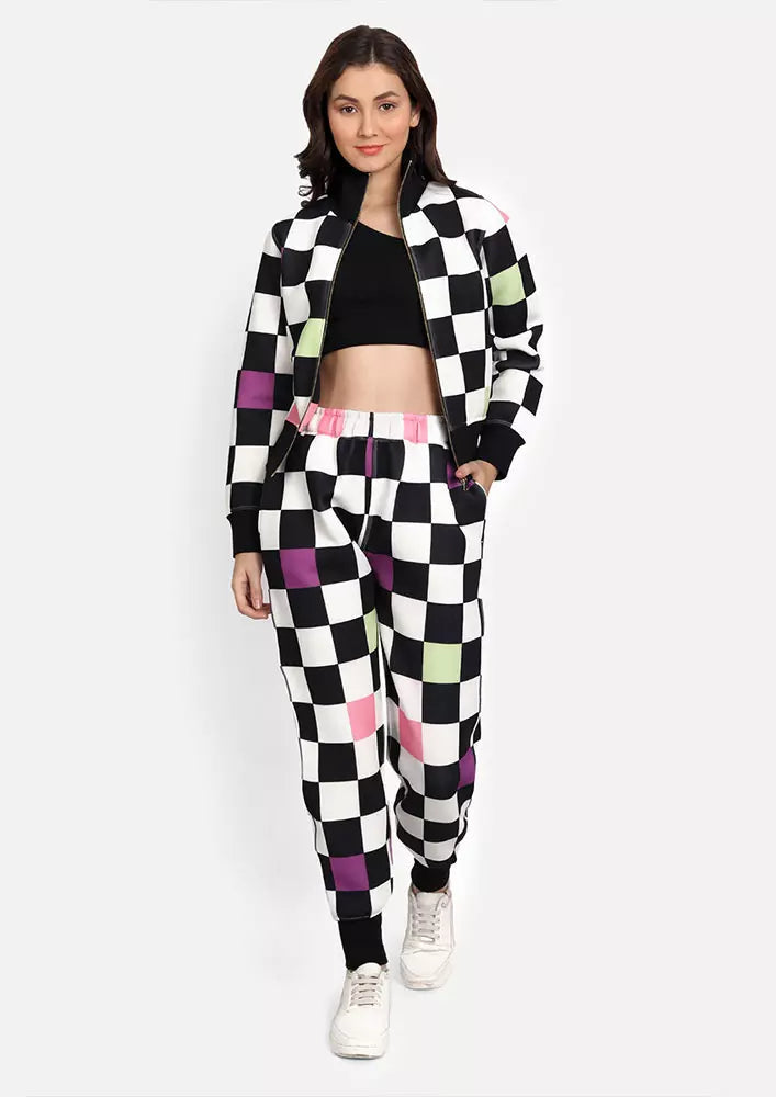 Checkered shop tracksuit womens