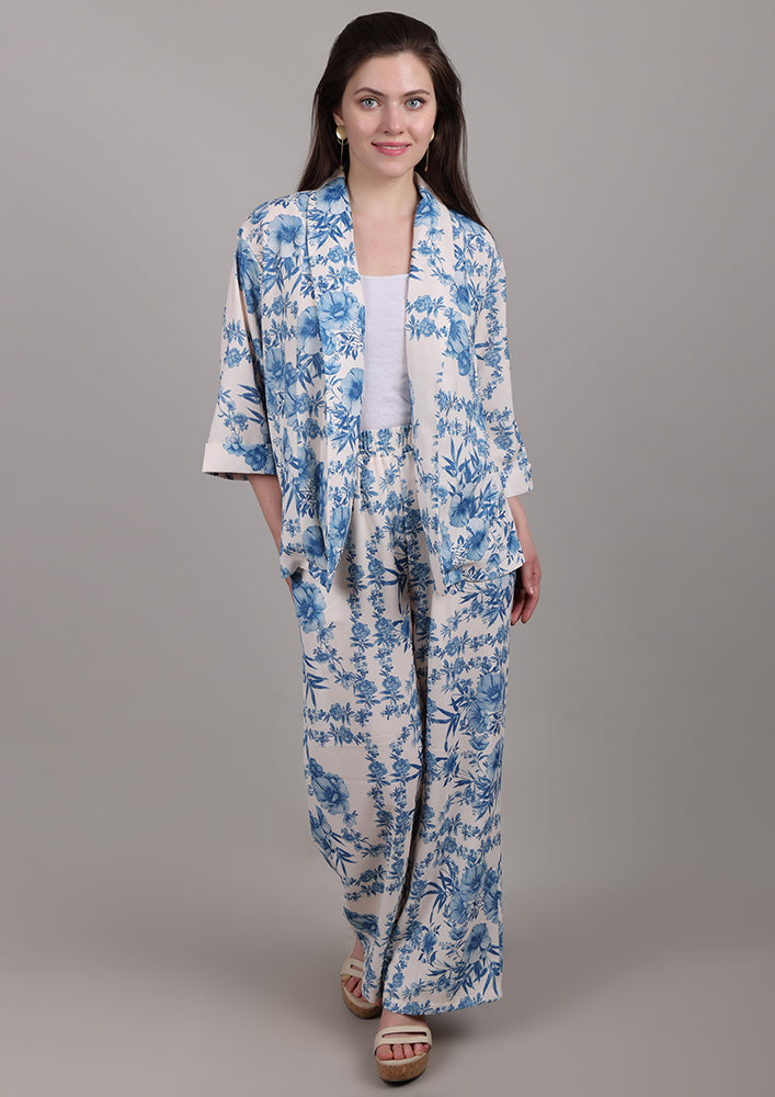 Blue Blossom Printed Co-ord Set IKI CHIC Private Ltd.
