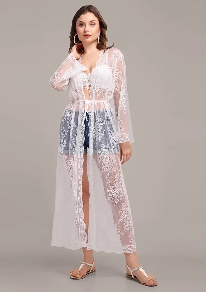 White Net Beach Cover Up IKI CHIC Private Ltd