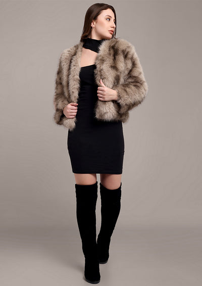 Beige and Brown Arctic Fur jacket