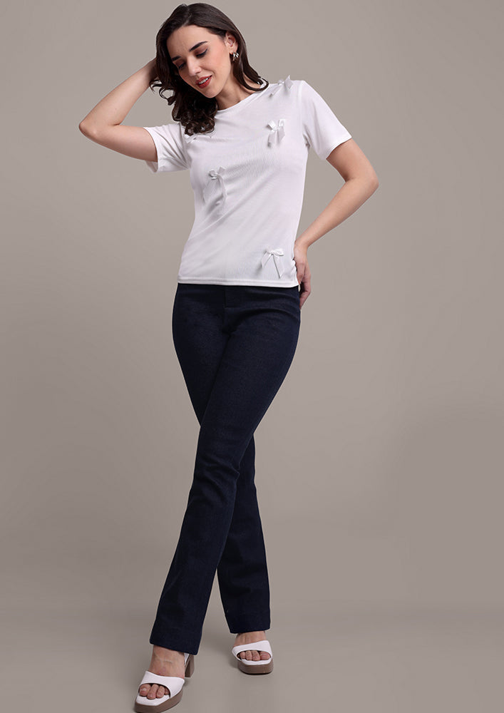 White Bow T-Shirt IKI CHIC Private Ltd.