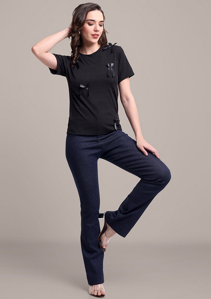 Black Bow T-Shirt IKI CHIC Private Ltd.