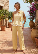Woman in a yellow outfit 