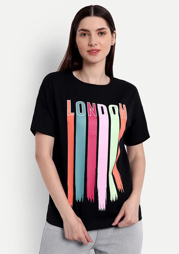 London Print Short Sleeve Regular T-Shirt IKI CHIC Private Ltd