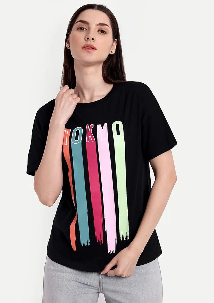 Tokyo Print Short Sleeve Regular T-Shirt IKI CHIC Private Ltd