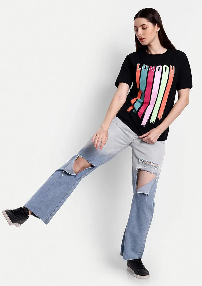 London Print Short Sleeve Regular T-Shirt IKI CHIC Private Ltd