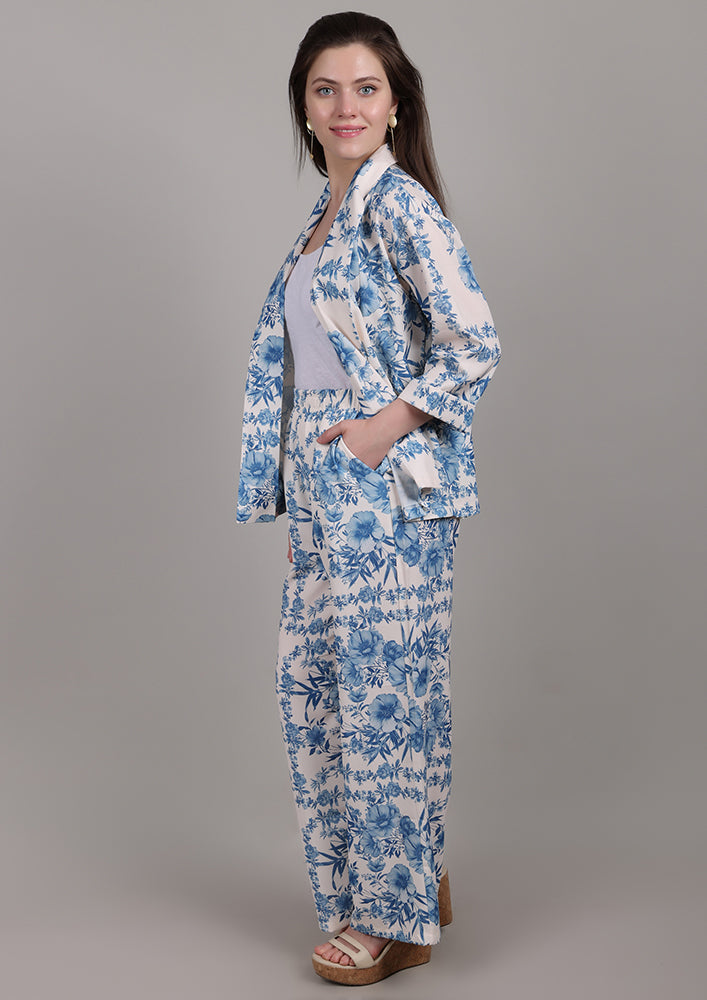 Blue Blossom Printed Co-ord Set IKI CHIC Private Ltd.