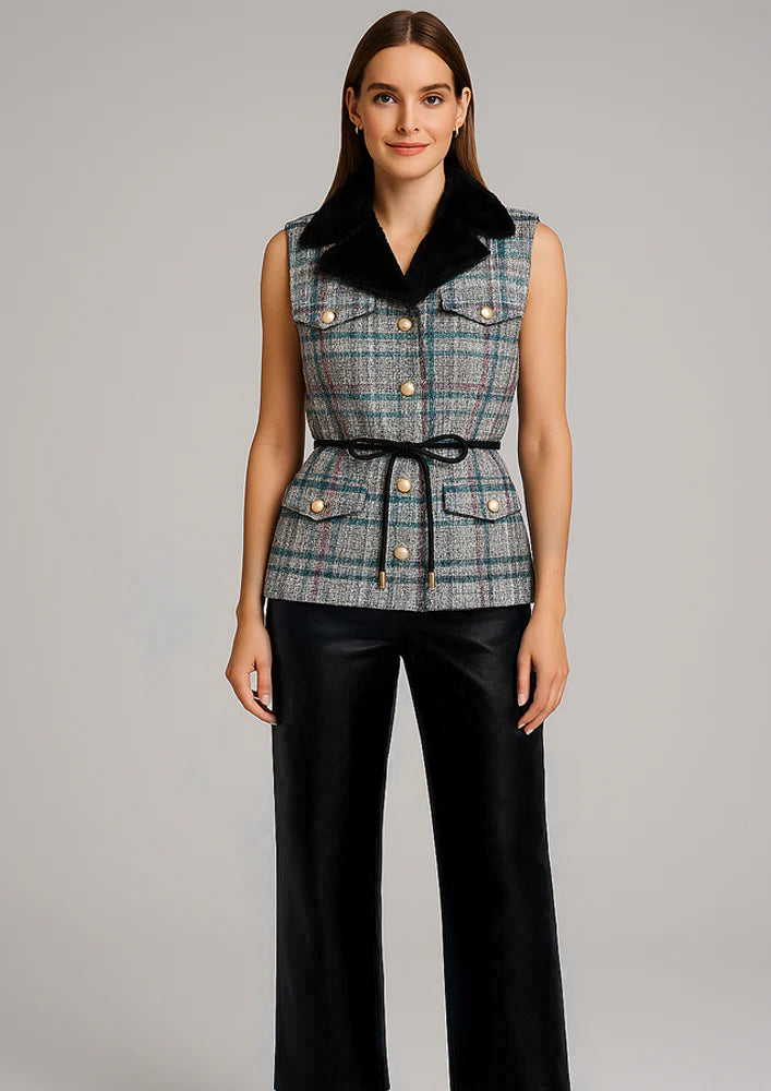 Navy Blue Straight Leather Pants