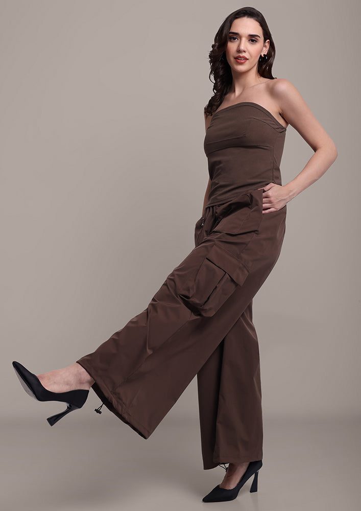 Brown Utility Tube Co-ord IKI CHIC Private Ltd.