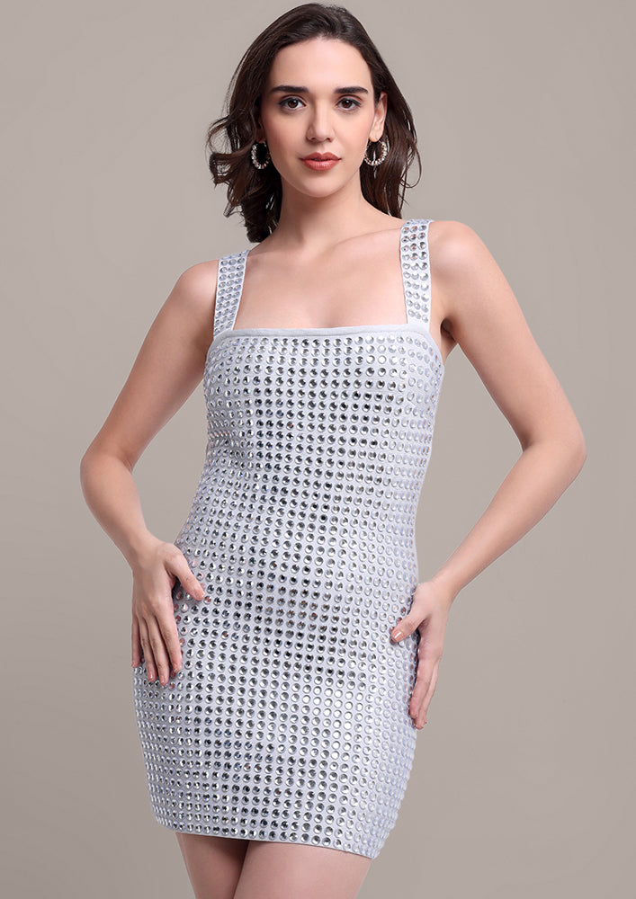 GreyStone Embellished Mini Dress IKI CHIC Private Ltd.
