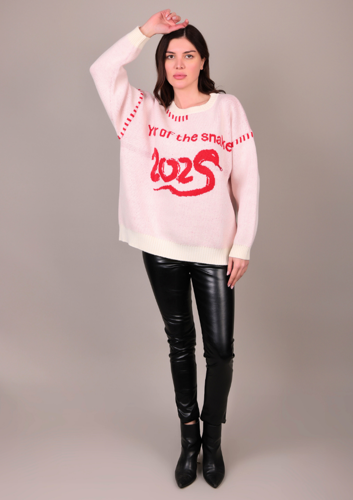 Cozy Off White Woolen Sweater IKI CHIC Private Ltd.