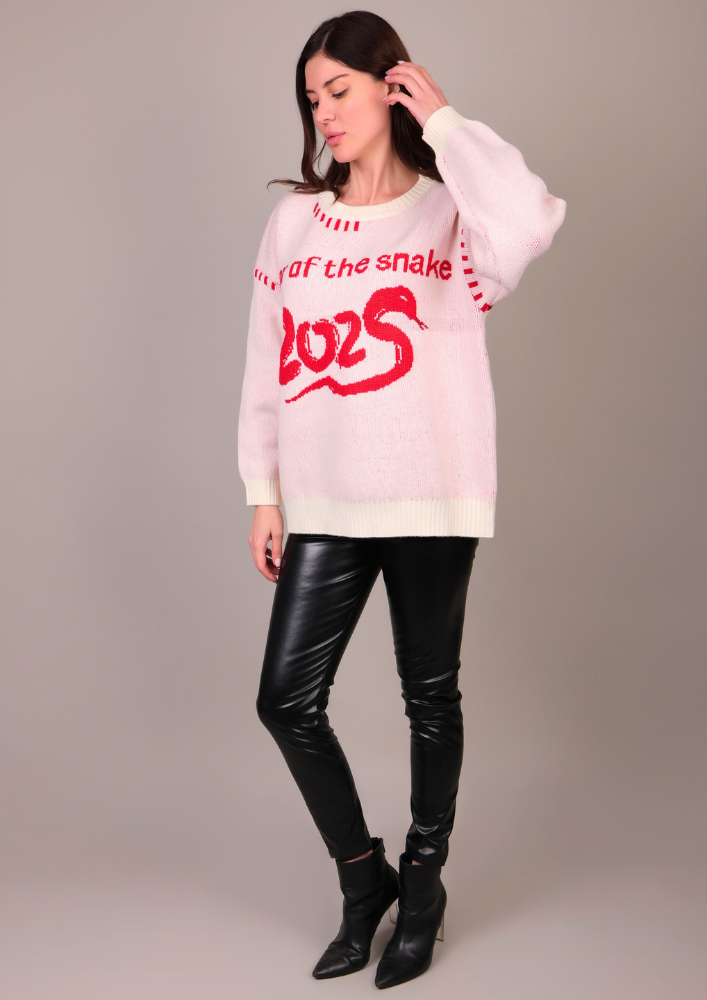 Cozy Off White Woolen Sweater IKI CHIC Private Ltd.