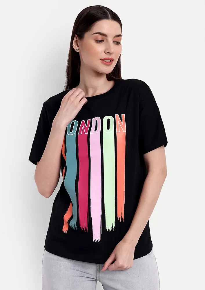 London Print Short Sleeve Regular T-Shirt IKI CHIC Private Ltd