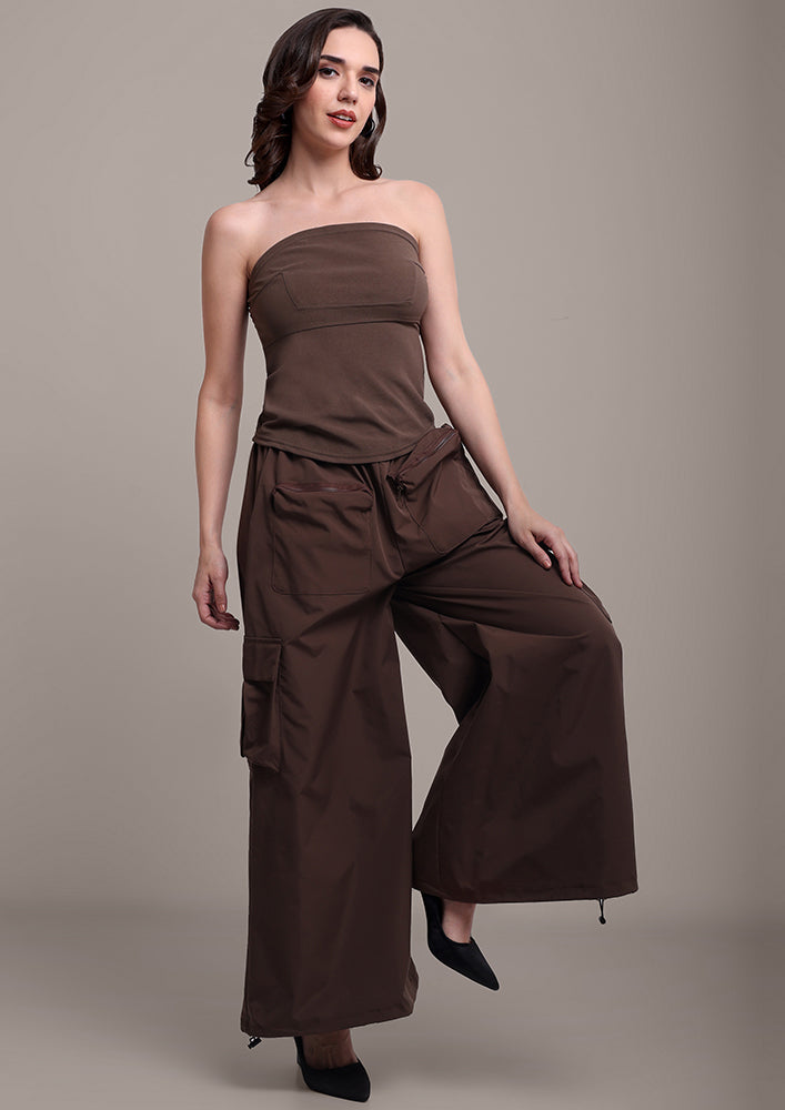 Brown Utility Tube Co-ord IKI CHIC Private Ltd.