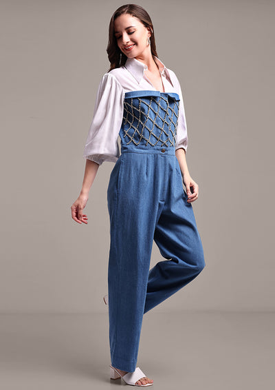 Swarouvski Embellished Denim Jumpsuit