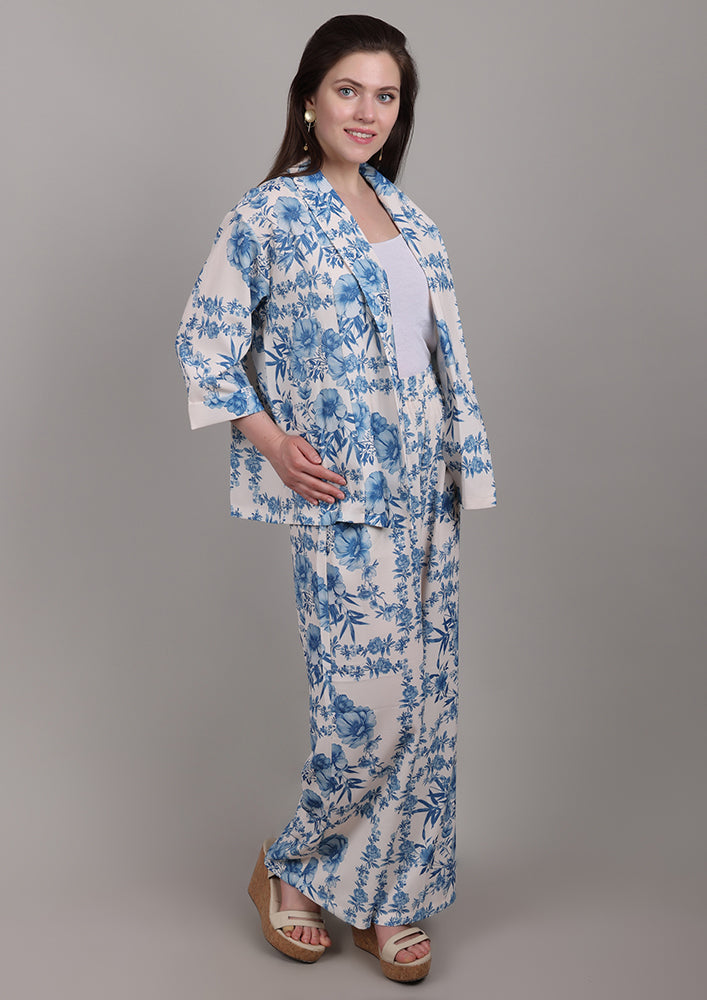 Blue Blossom Printed Co-ord Set IKI CHIC Private Ltd.