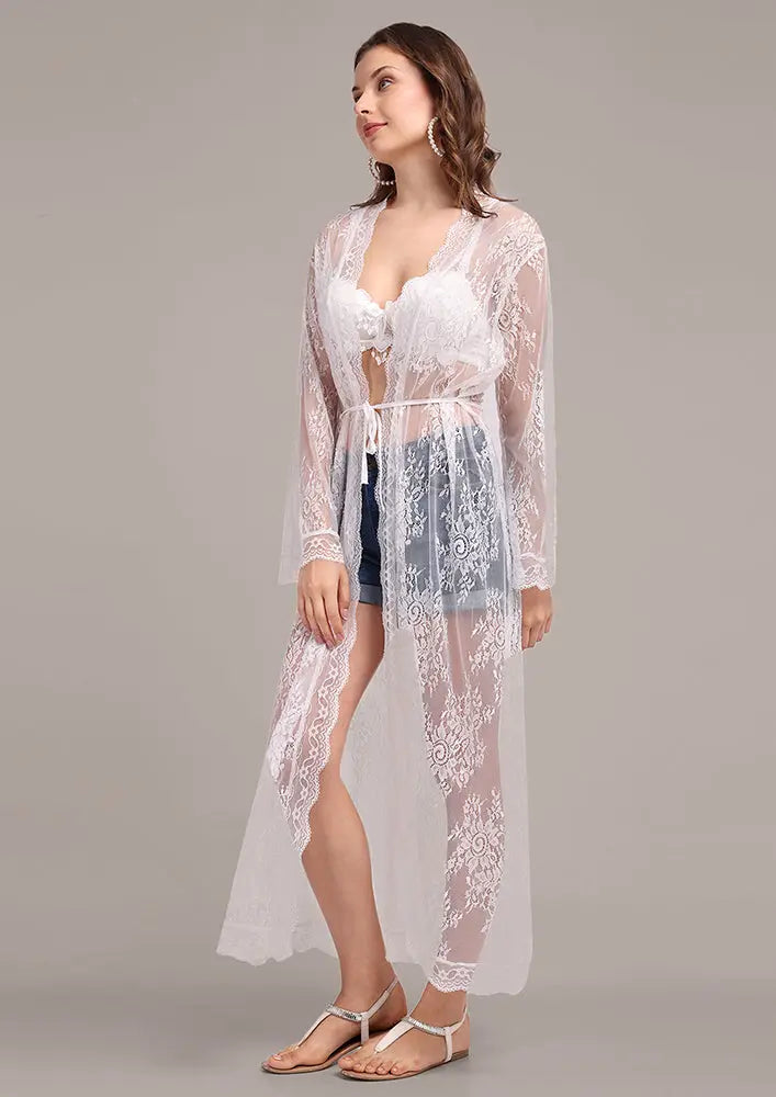 White Net Beach Cover Up IKI CHIC Private Ltd