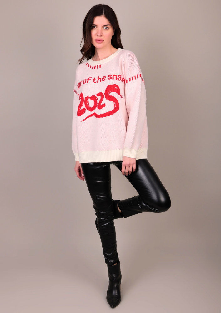 Cozy Off White Woolen Sweater IKI CHIC Private Ltd.