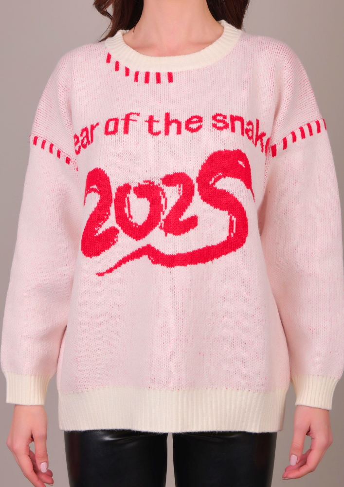 Cozy Off White Woolen Sweater IKI CHIC Private Ltd.