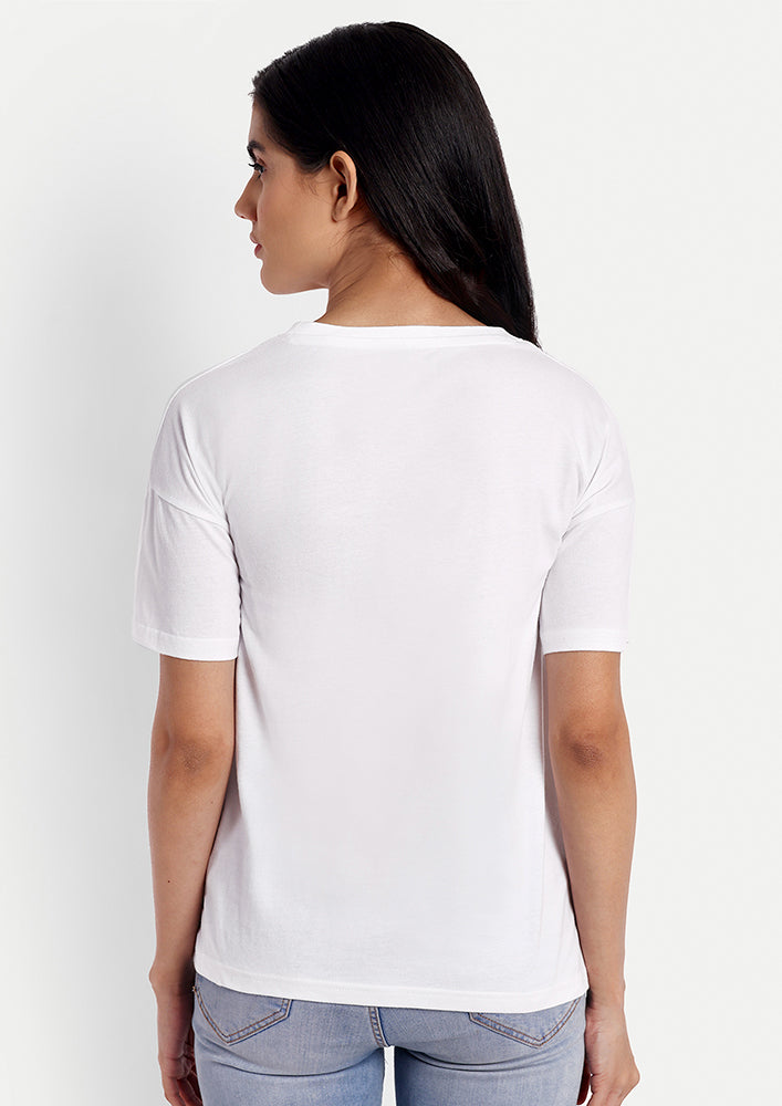 White Grateful Print Short Sleeve T-Shirt