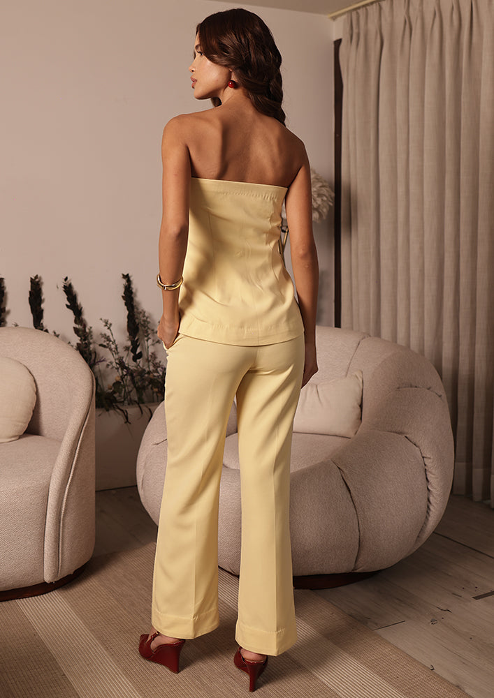 Yellow Tube Top & Pants Co-ord Set IKI CHIC Private Ltd.