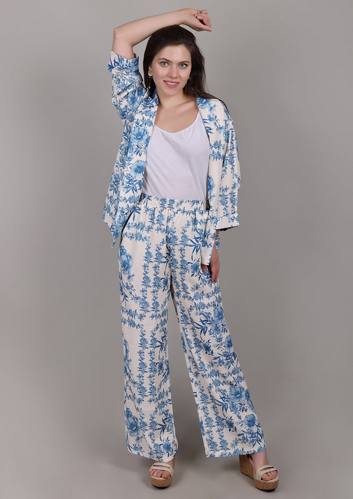 Blue Blossom Printed Co-ord Set IKI CHIC Private Ltd.