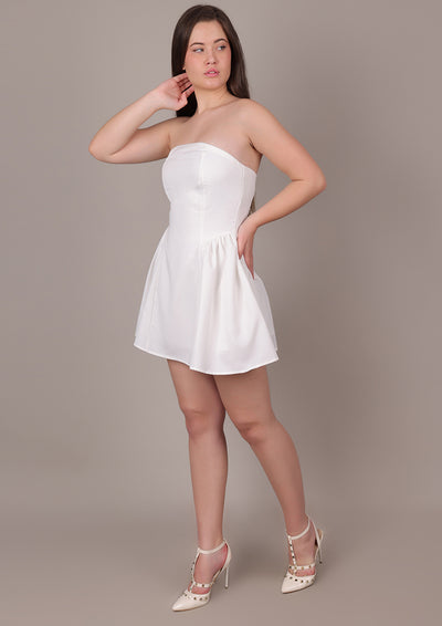 White Bandeau Mini Dress