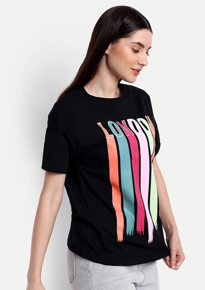 London Print Short Sleeve Regular T-Shirt IKI CHIC Private Ltd