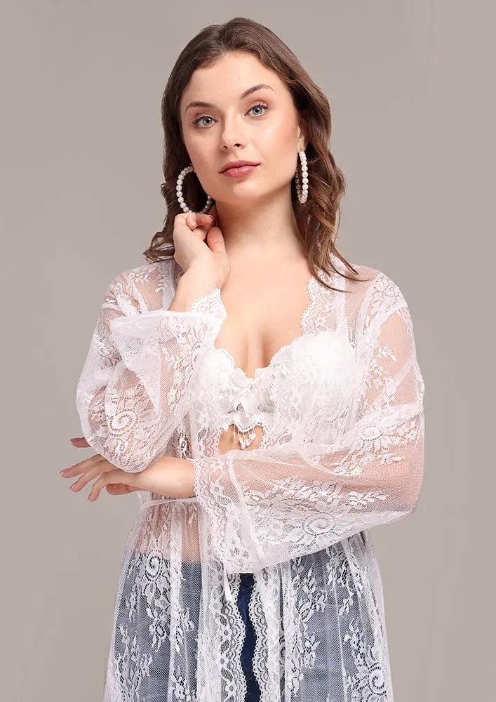 White Net Beach Cover Up IKI CHIC Private Ltd