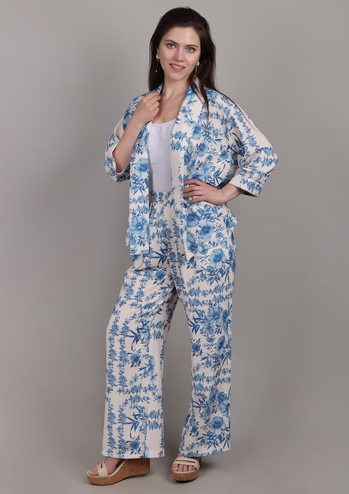 Blue Blossom Printed Co-ord Set IKI CHIC Private Ltd.