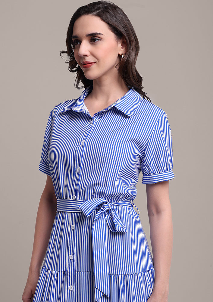 Blue & White Stripe Maxi Dress IKI CHIC Private Ltd.