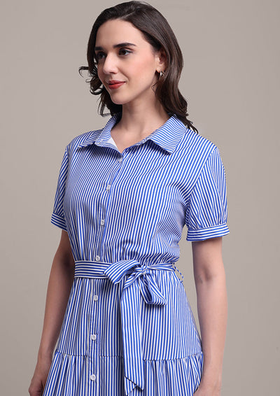 Blue & White Stripe Maxi Dress IKI CHIC Private Ltd.