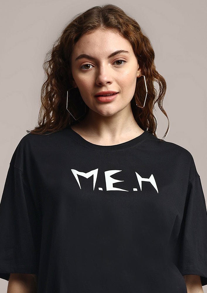 Black Relaxed Fit Printed Casual Gen-Z Unisex T-shirt