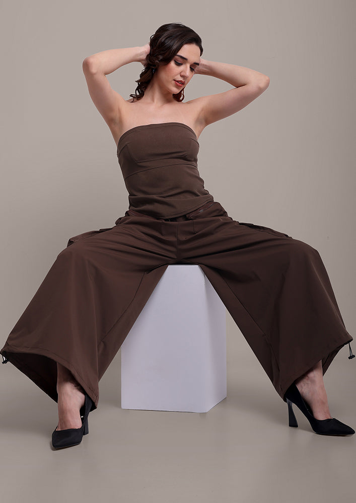 Brown Utility Tube Co-ord IKI CHIC Private Ltd.