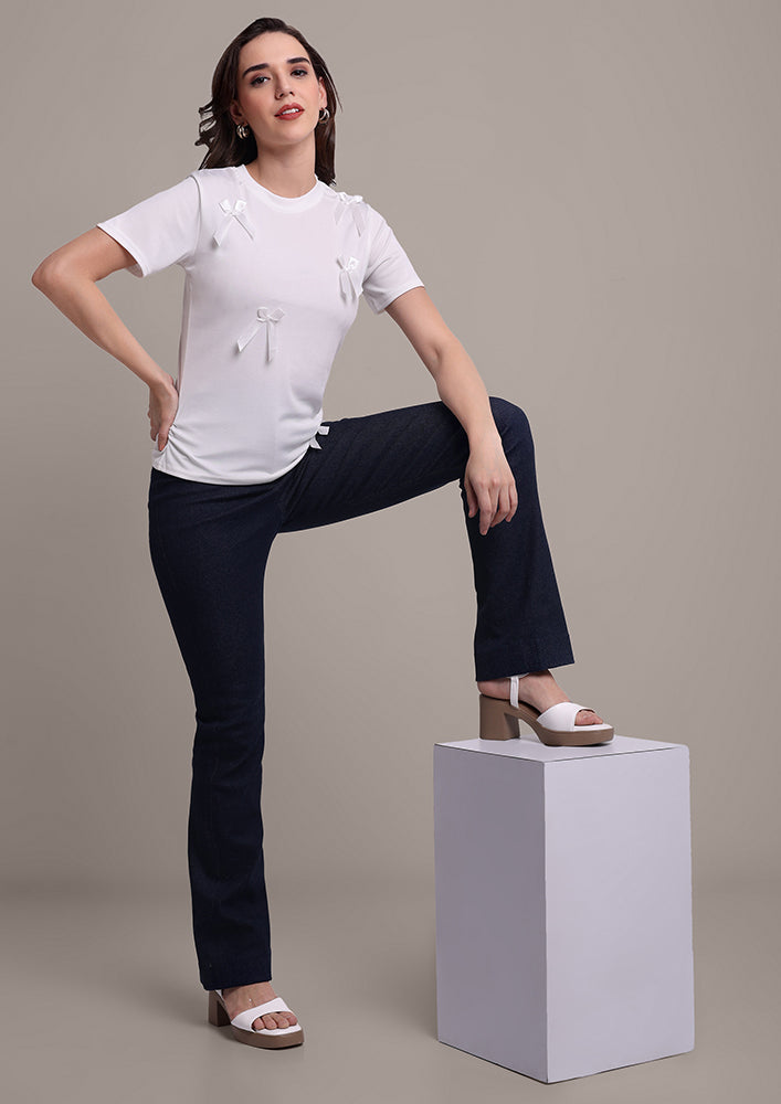 White Bow T-Shirt IKI CHIC Private Ltd.
