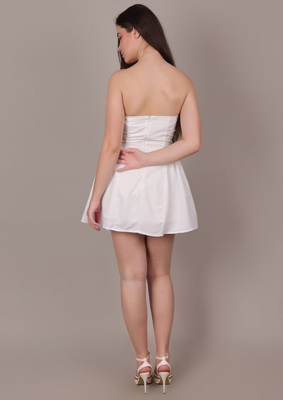 White Bandeau Mini Dress