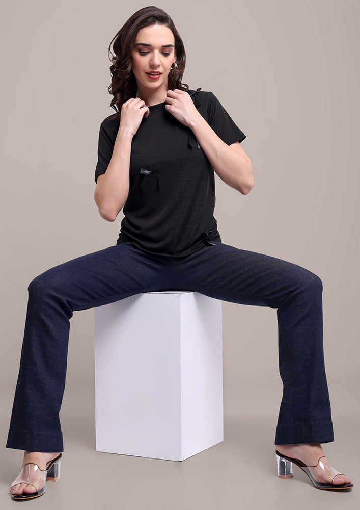 Black Bow T-Shirt IKI CHIC Private Ltd.