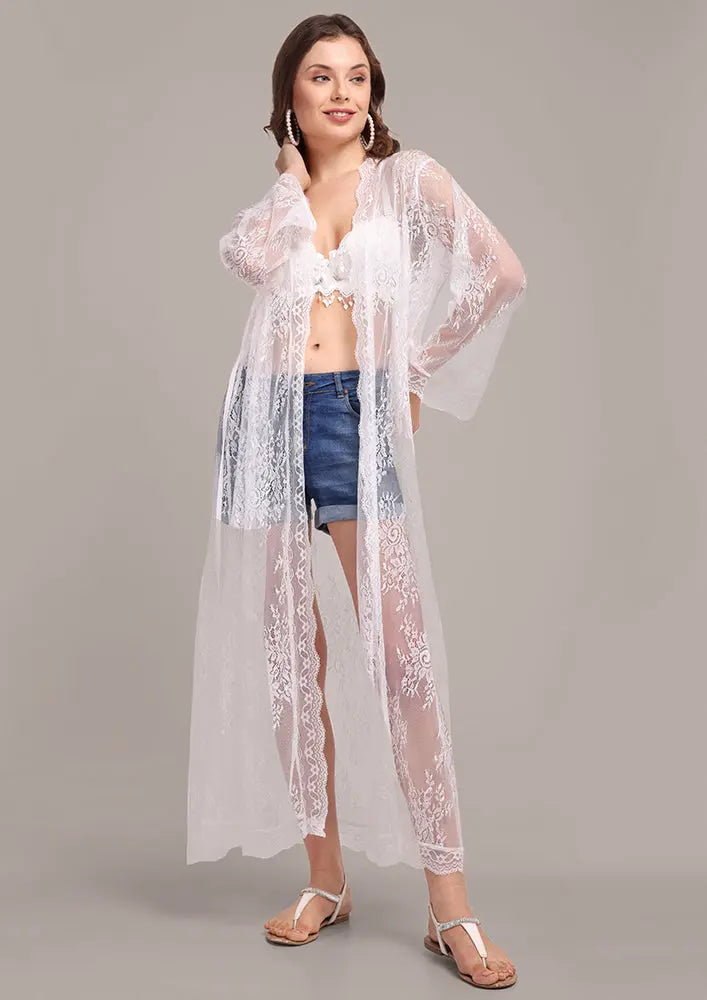 White Net Beach Cover Up IKI CHIC Private Ltd