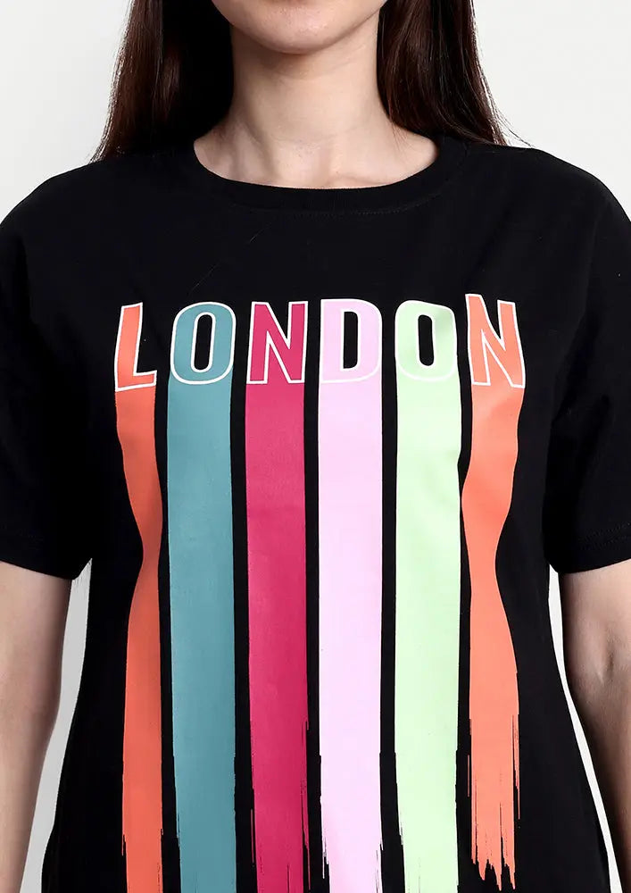 London Print Short Sleeve Regular T-Shirt IKI CHIC Private Ltd