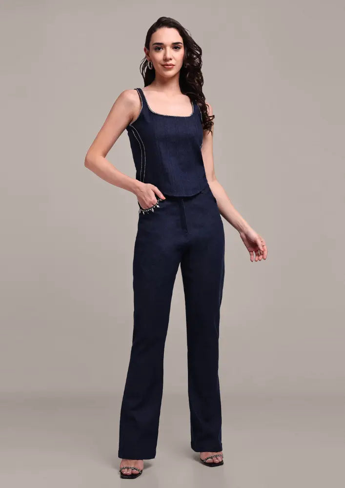 Trendy Denim Corset Co-ord Set Style Your Look – IKI CHIC