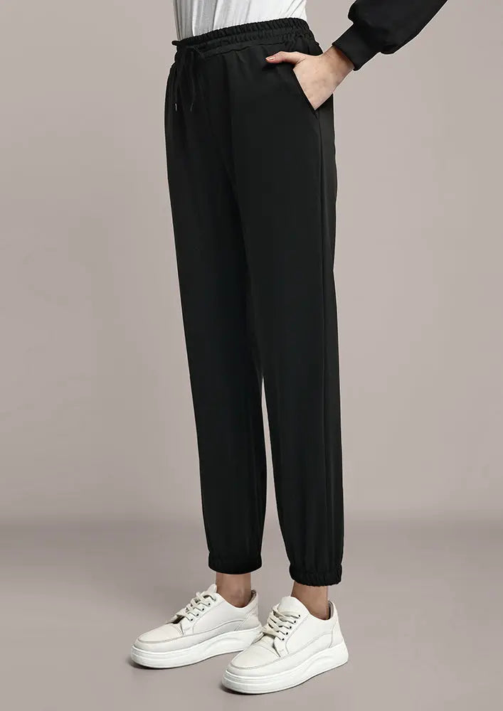 Black Graphic Sweatshirt and Track Pant Set IKI CHIC Private Ltd