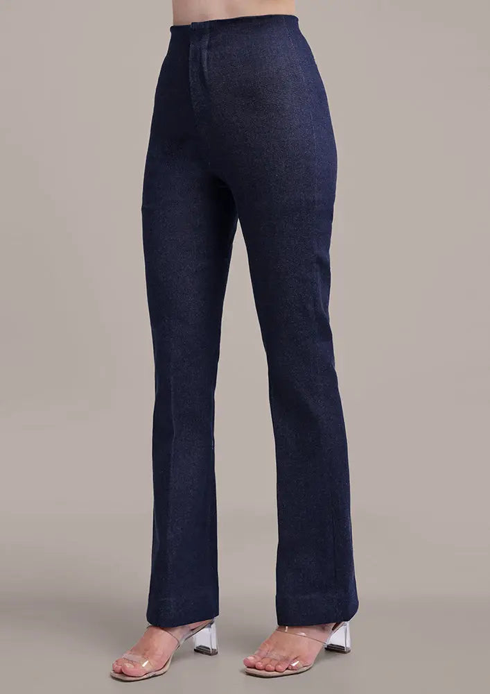 Short-sleeve Denim Jacket And Boot Leg Pant Set IKI CHIC Private Ltd