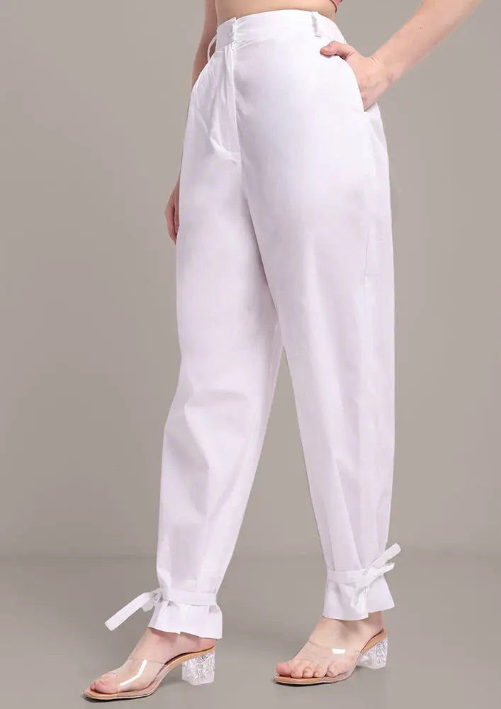 Blue Stripe High-Low Embellished Shirt With Tie-Up Pants IKI CHIC Private Ltd