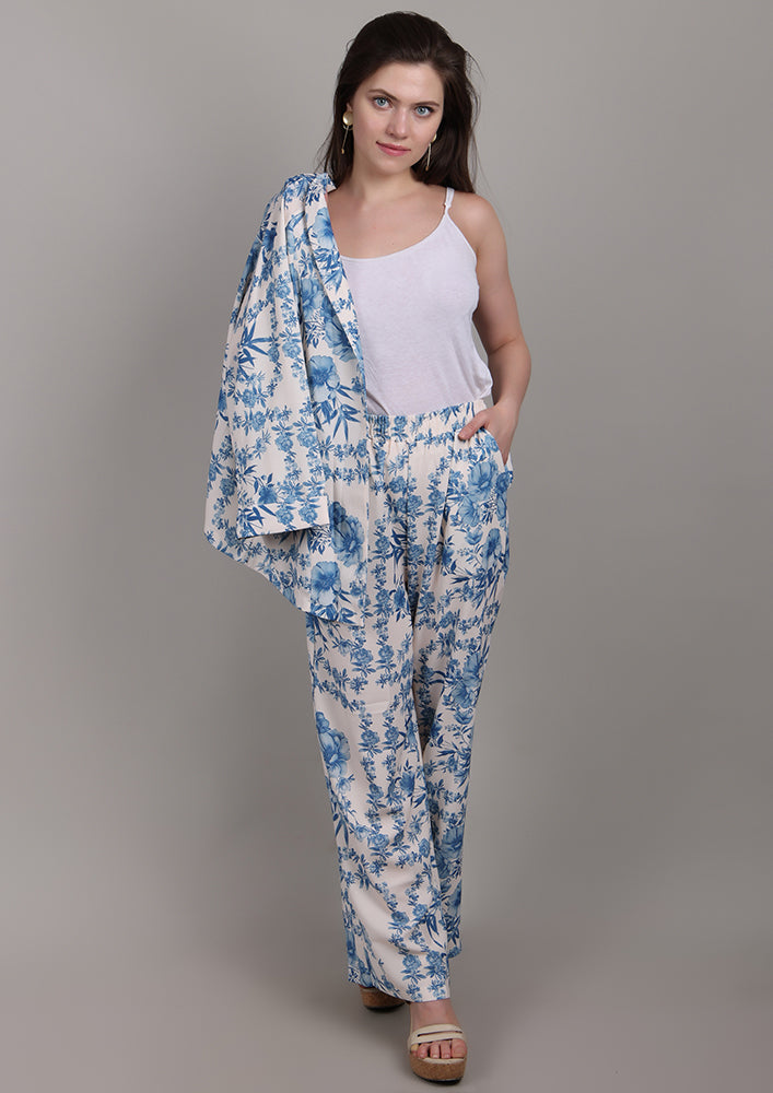 Blue Blossom Printed Co-ord Set IKI CHIC Private Ltd.