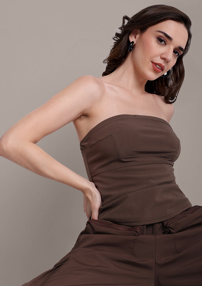 Brown Utility Tube Co-ord IKI CHIC Private Ltd.