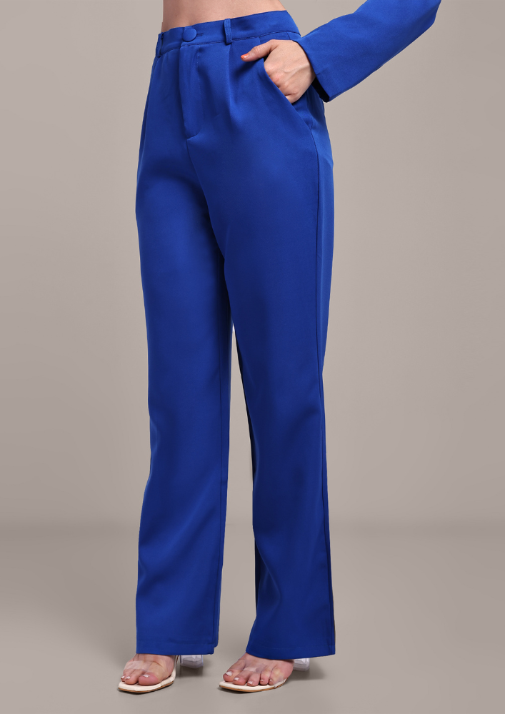 Blue Oversized Blazer And Pants Set