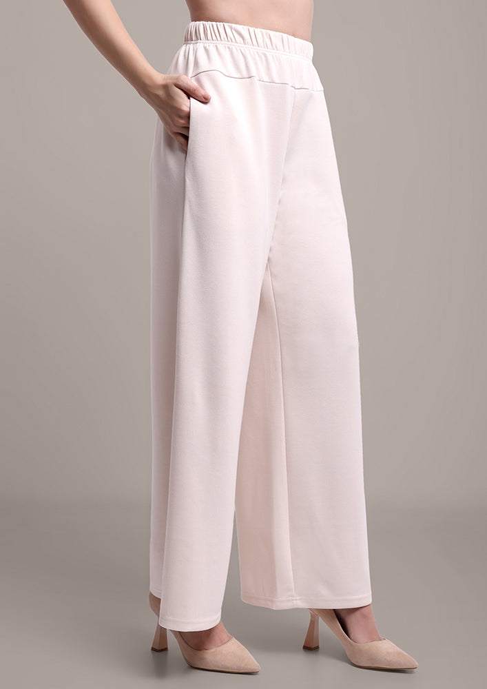 Beige Cowl Neck Top And Pants Co-ord Set IKI CHIC Private Ltd.