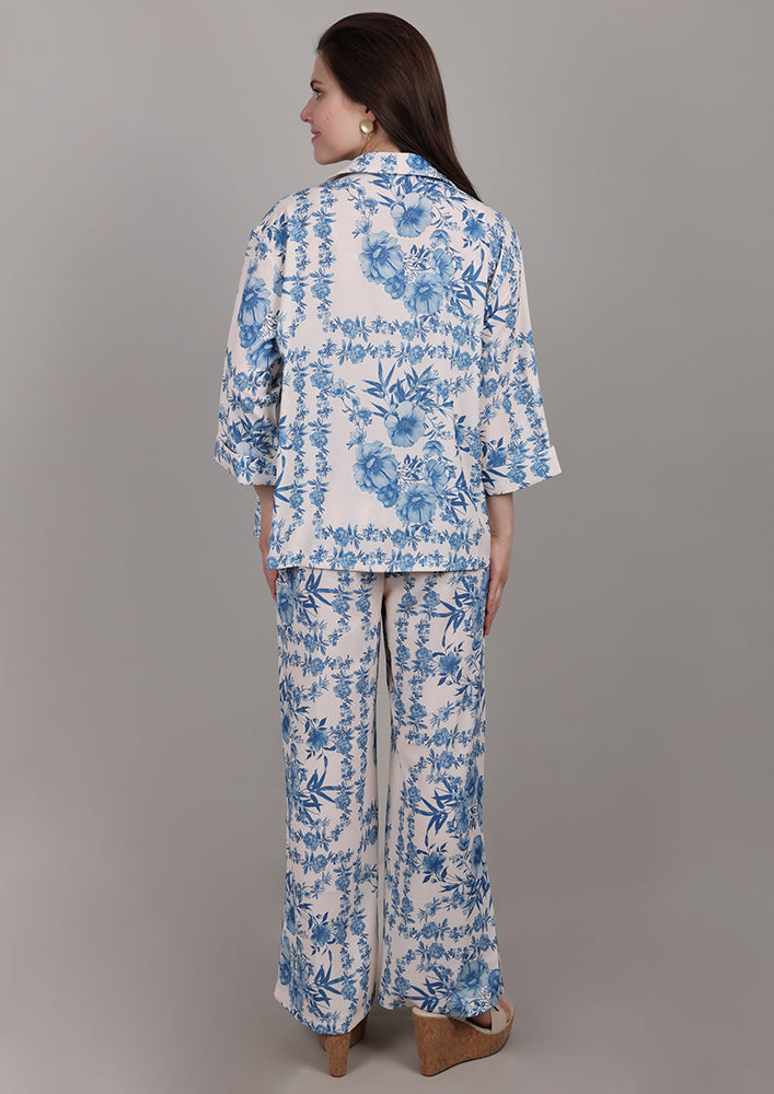 Blue Blossom Printed Co-ord Set IKI CHIC Private Ltd.