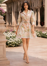 Vintage Floral Lace & Pearl Detailed Dress