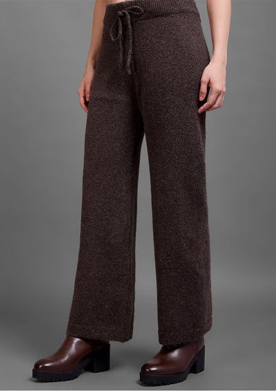 Brown Woolen  Sweater Top And Trouser Co-ord Set